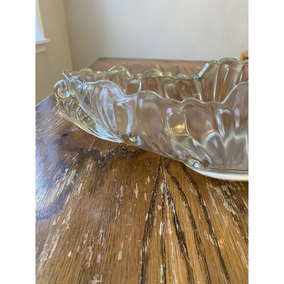 Vintage 1950s Jeannette Clear Glass Gondola Oblong 15" Centerpiece Bowl - Picture 4 of 8